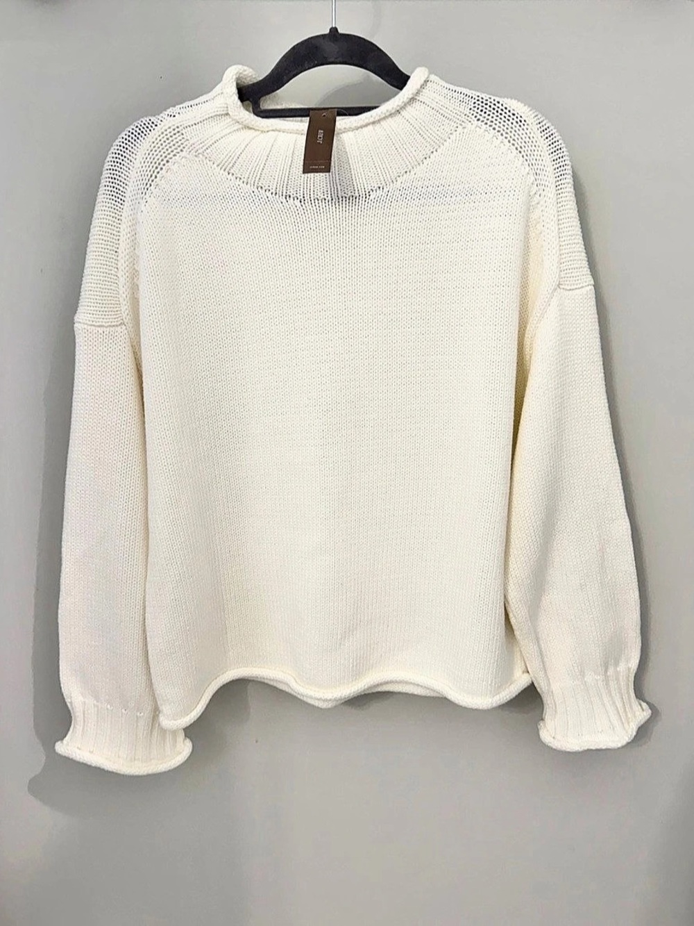 J.Crew 2025 Rollneck™ sweater Cotton Ivory size Medium NWT